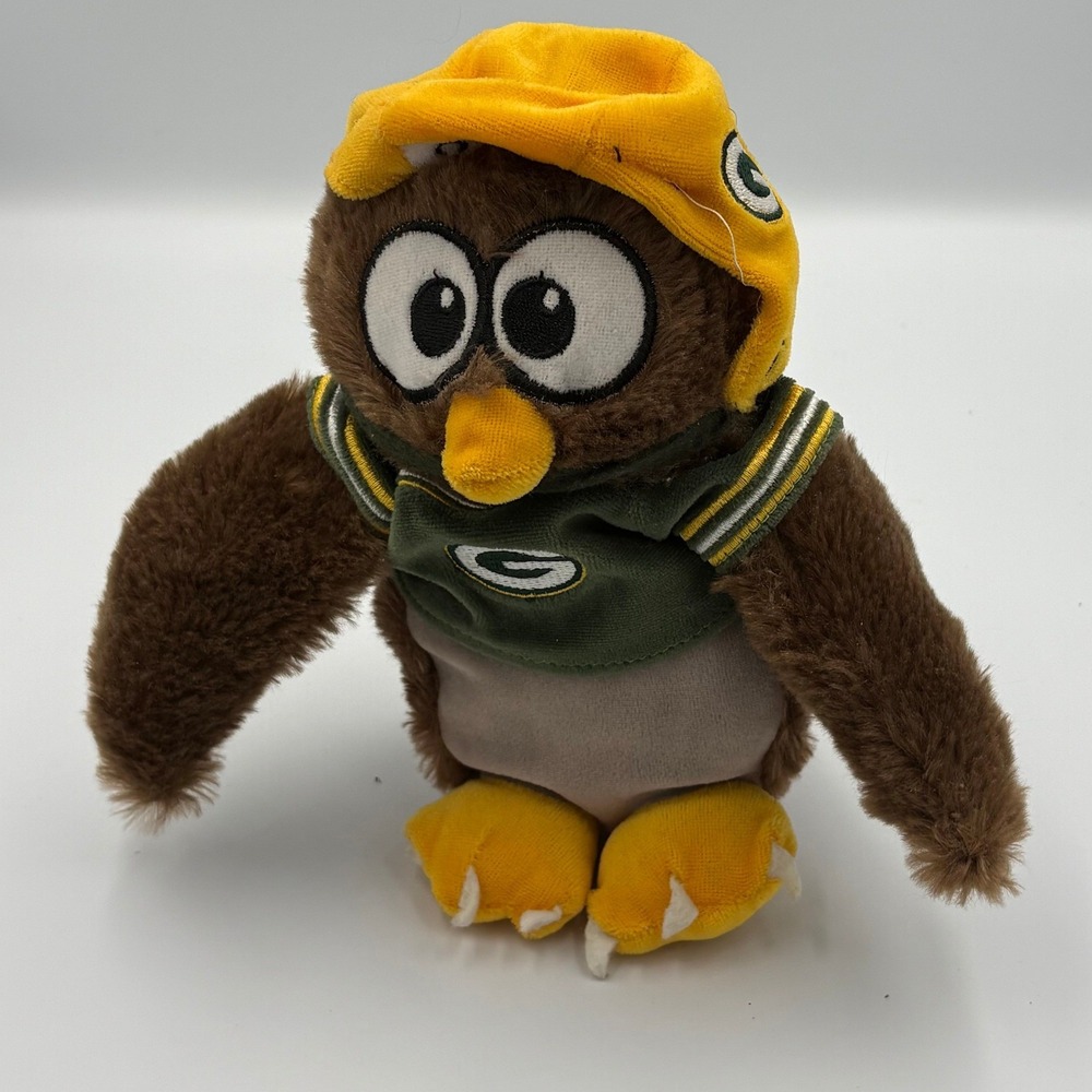 Forever Collectibles Green Bay Packers Plush Owl Mascot 8 In Brown Green Yellow